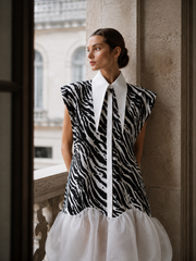 ROCHIE STATEMENT DIN TAFTA SI ORGANZA PRINT ZEBRA