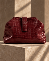 GEANTA DIN PIELE NATURALA CROCCO BURGUNDY