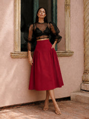 FUSTA MIDI DIN IN ROSIE