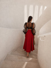 FUSTA MIDI DIN IN ROSIE