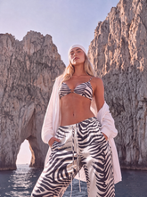 Pantaloni largi print zebra