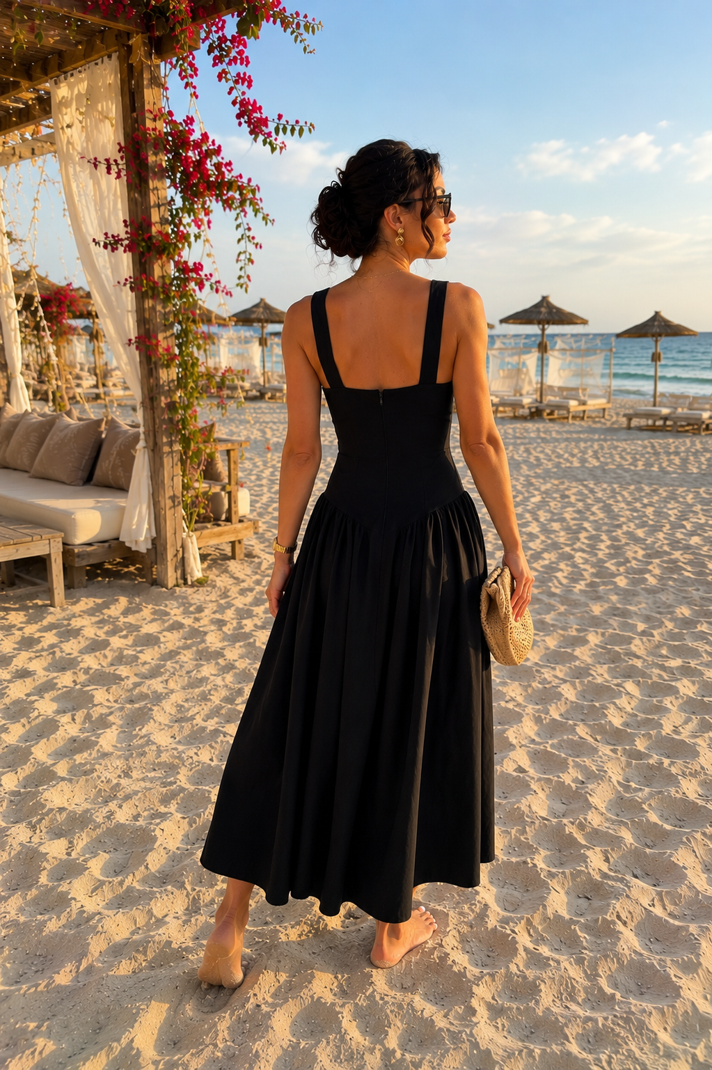Rochie din In cu bretele