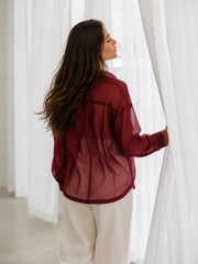 CAMASA DIN ORGANZA BURGUNDY
