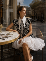 ROCHIE STATEMENT DIN TAFTA SI ORGANZA PRINT ZEBRA