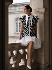 ROCHIE STATEMENT DIN TAFTA SI ORGANZA PRINT ZEBRA