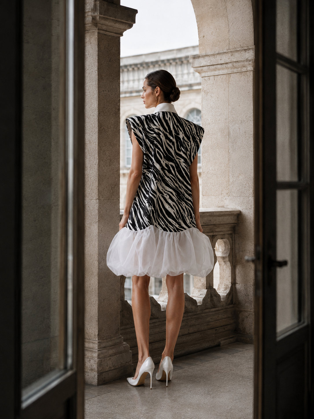 ROCHIE STATEMENT DIN TAFTA SI ORGANZA PRINT ZEBRA