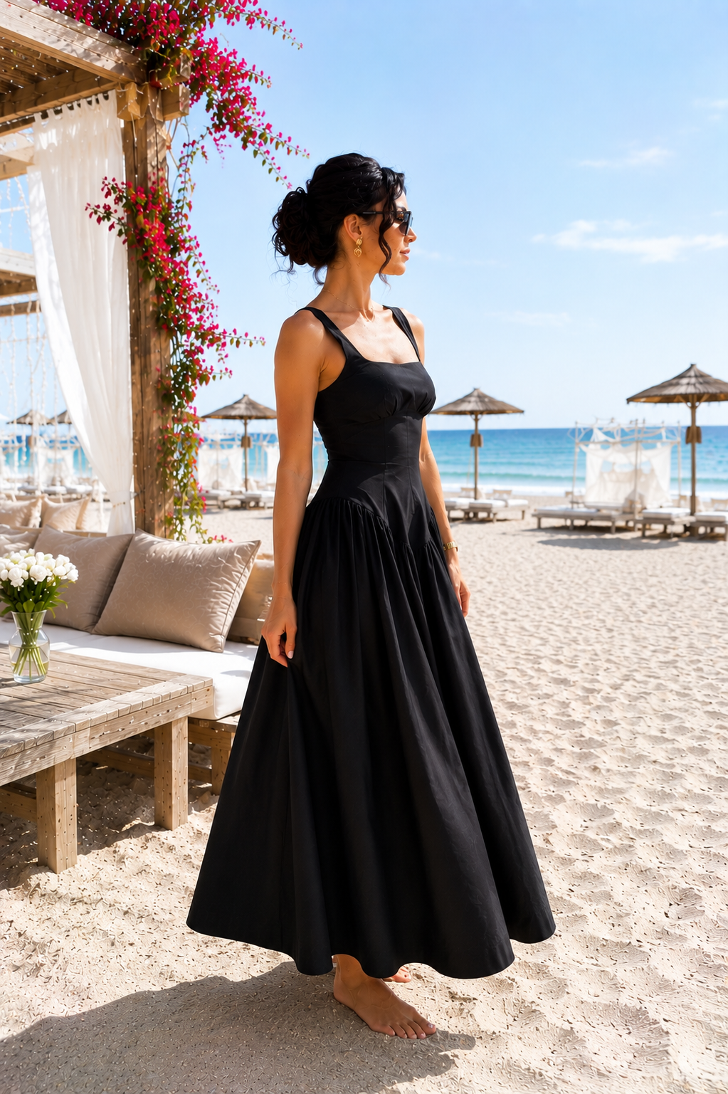 Rochie din In cu bretele