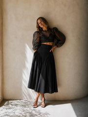 FUSTA MIDI DIN IN NEAGRA