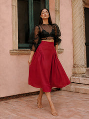 FUSTA MIDI DIN IN ROSIE