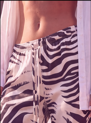 Pantaloni largi print zebra