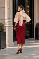 FUSTA CONICA MIDI BURGUNDY